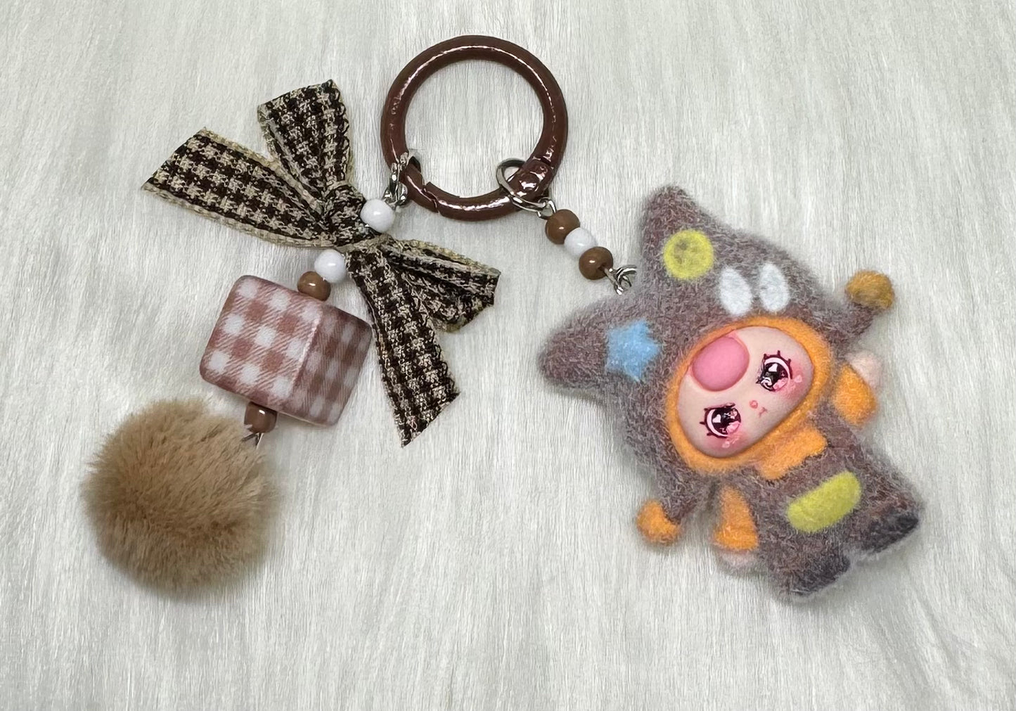 π€ Cozy Cocoa Star Charm Keychain πβ¨