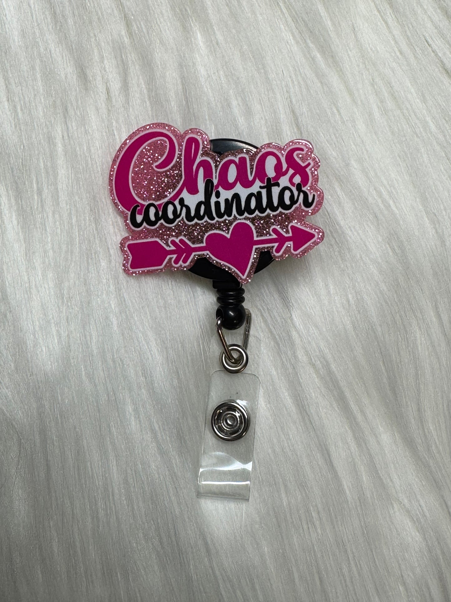 π Chaos Coordinator Glitter Badge Reel