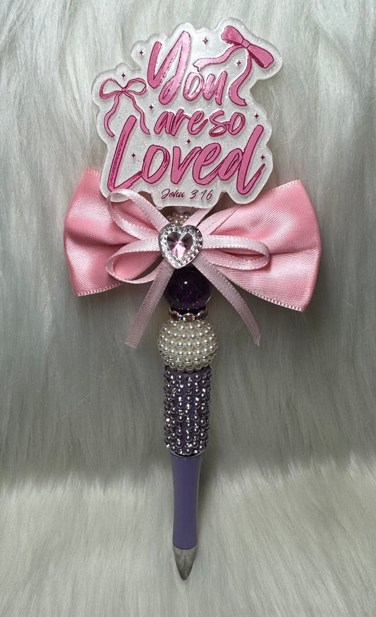 “You Are So Loved” John 3:16 Beaded Pen 💖✝️