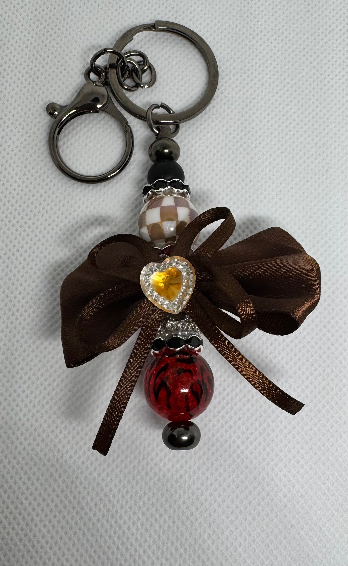 🍫 Chocolate Cherry Bow Keychain