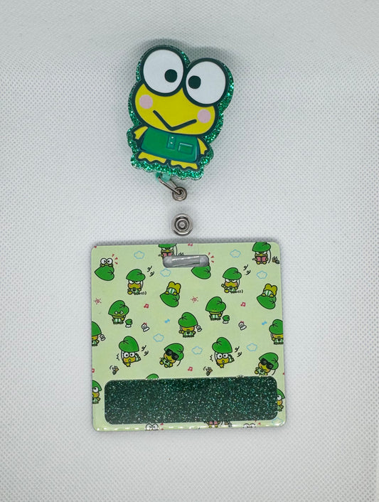 Keroppi Glitter Badge Reel 💚