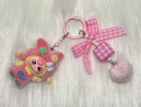 🎀 Pink Star Sweetie Charm Keychain ✨