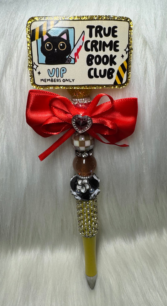 True Crime Book Club Beaded Pen 📚