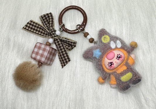 🤎 Cozy Cocoa Star Charm Keychain 🍂✨