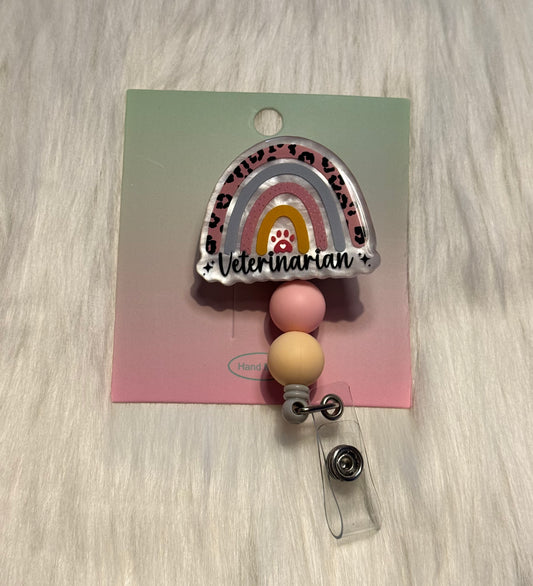 Veterinarian Rainbow Badge Reel 🌈🐾