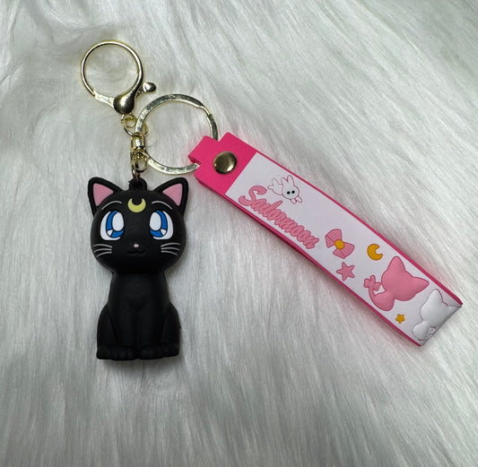 Moon Kitty Charm Keychain 🌙