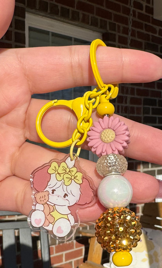 ✨ Golden Bloom Cozy Keychain