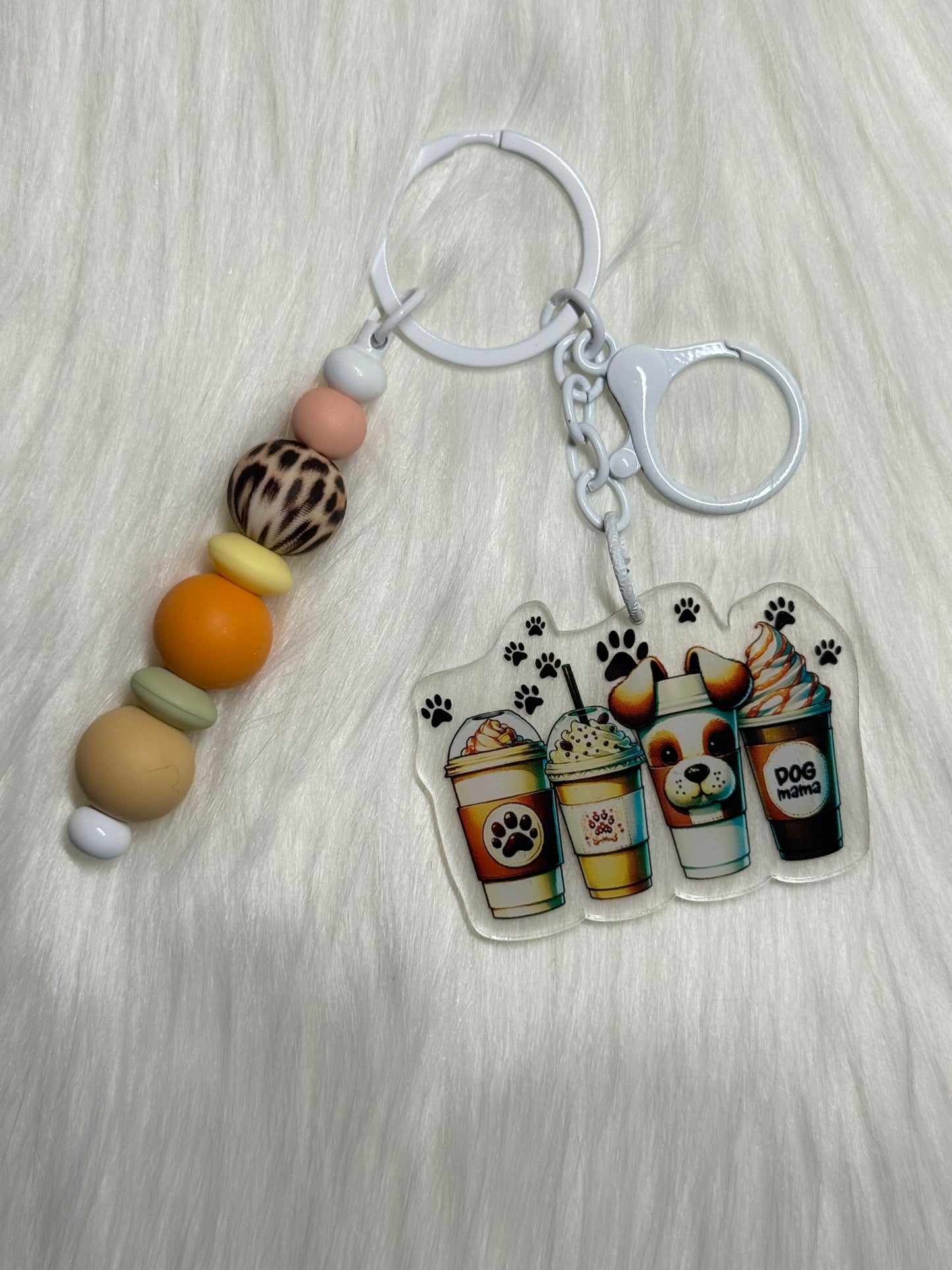 🐾 Dog Mama Coffee Keychain