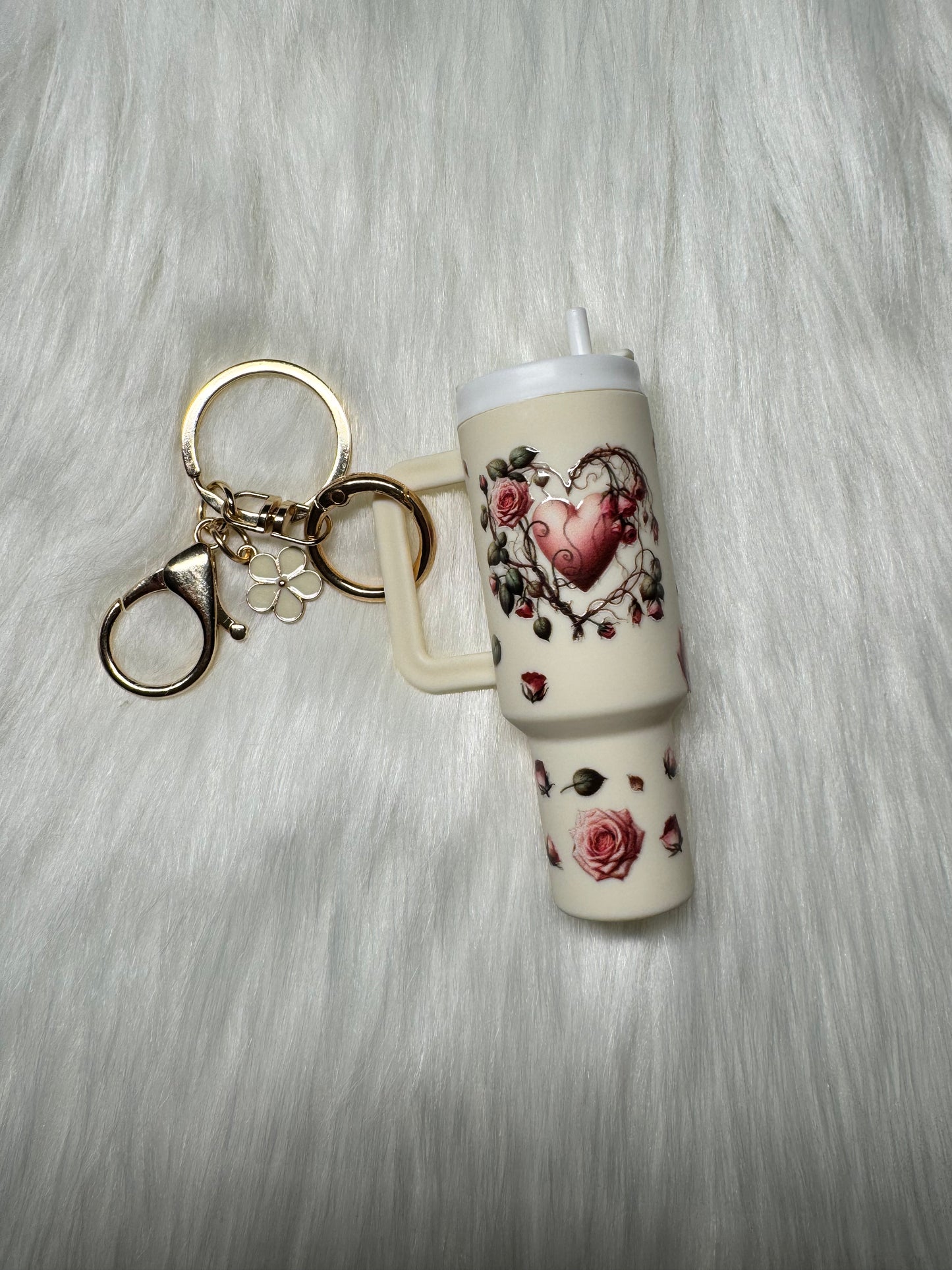 Vintage Rose Heart Lip Balm keychain ✨🌹