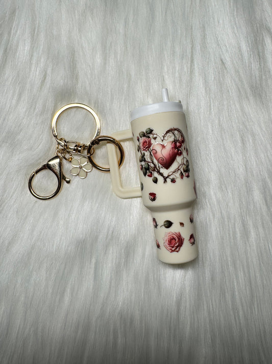 Vintage Rose Heart Lip Balm keychain ✨🌹