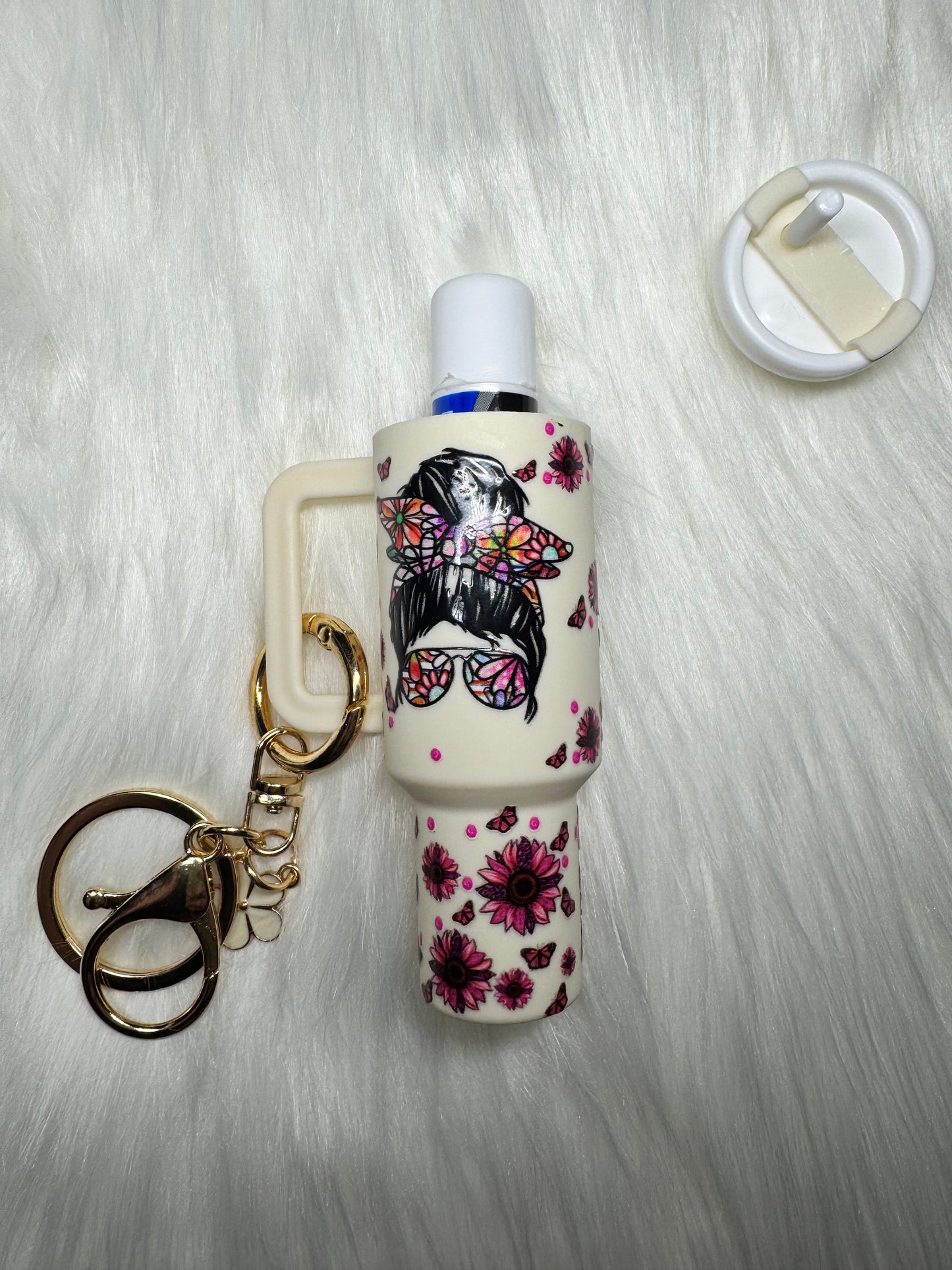 Messy Bun Lip Balm Holder Keychain ✨🌻