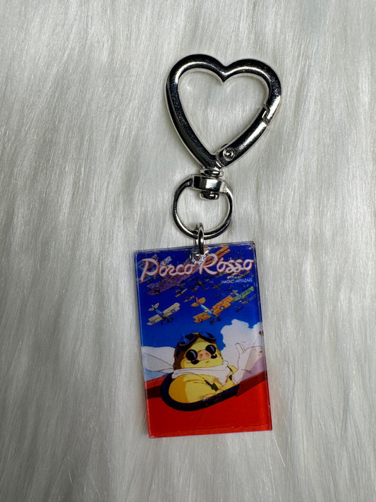 Porco Rosso Inspired Heart Clasp Keychain ✈️