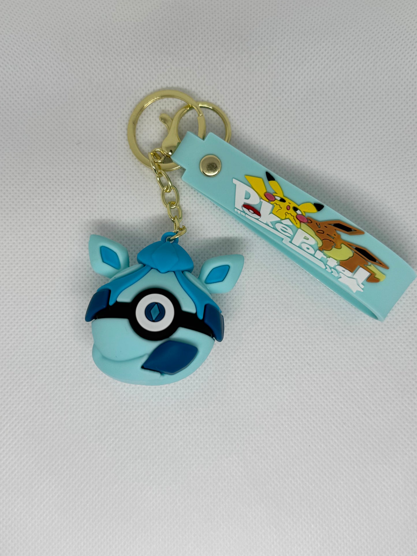 Ice Eevee-Inspired Keychain Charm