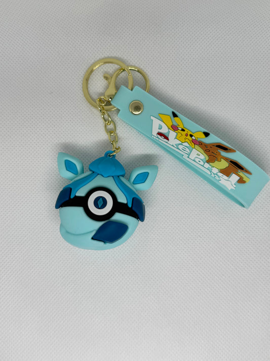 Ice Eevee-Inspired Keychain Charm