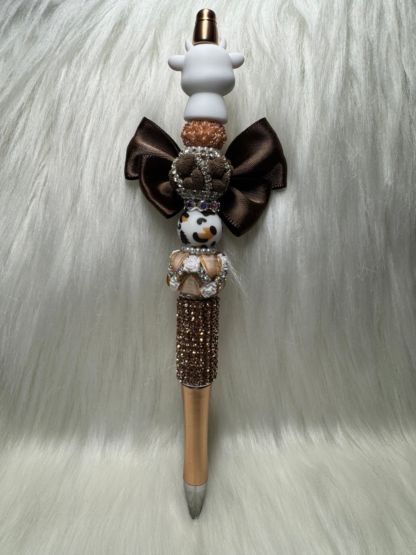 Highland Cow Beaded Pen 🤎🐮